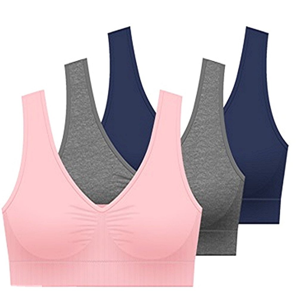 Delta Burke Seamless Padded Comfort Bra w/Removable Pads-3-Pack